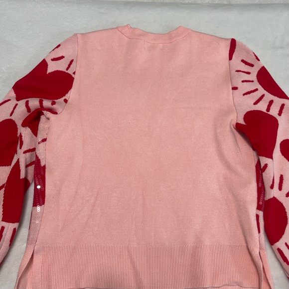 M by Marled Pink & Red Knit Heart Sequin Sweater (Size S) ✨ - Picture 6 of 11